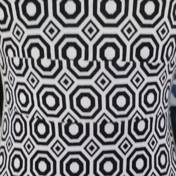 Cynthia Rowley Black and White Wrap Dress with Long Sleeves - Picture 8 of 9